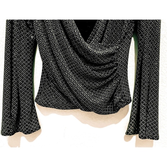 Vintage Jeffrey & Dara Evenings by Tom Barra Colorful Glitter Sequin Rouched Top - Picture 7 of 11